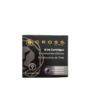 Cartouches Cross pour stylos-plume : bleu, noir-bleu ou noir