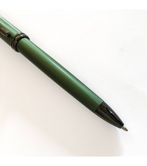 Stylo-bille Cross Townsend vert foncé Micro-Knurl, attributs noirs