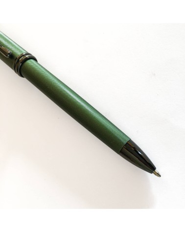 Stylo-bille Cross Townsend vert foncé Micro-Knurl, attributs noirs