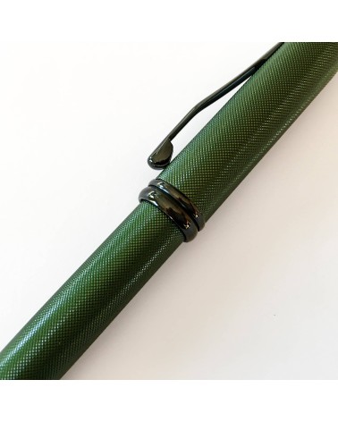 Stylo-bille Cross Townsend vert foncé Micro-Knurl, attributs noirs
