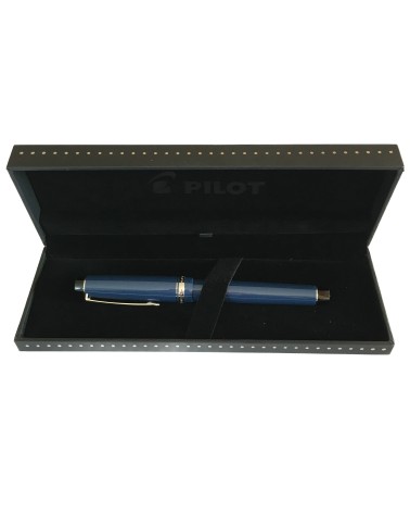 Stylo-plume Pilot Custom Heritage Bleu, résine bleue, plume or 14 carats largeur M ou B