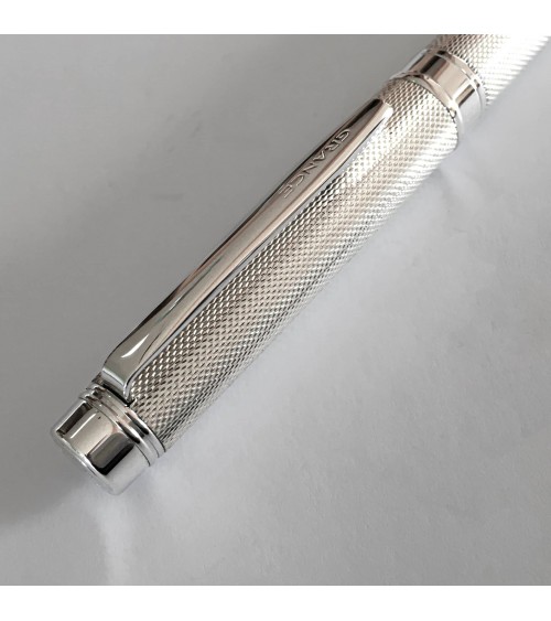 Stylo-plume Pilot Grance Grain, argent massif 925, plume or 18 carats largeur M