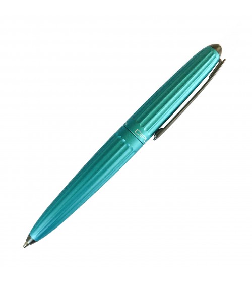 Stylo-bille Diplomat Aero Turquoise, attributs noir mat