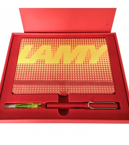 Coffret stylo-plume Lamy Al-Star Glossy red avec deux blocs plume et carnet