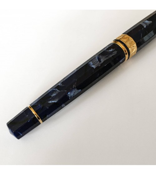 Stylo-plume OMAS Paragon Bleu Royal, plume or 14 carats largeur M
