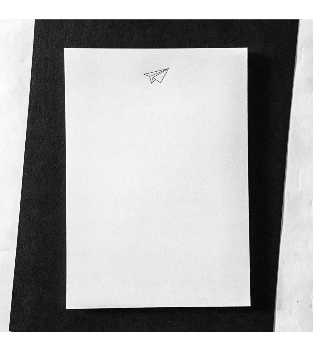 45 feuilles de papier à lettres Le Typographe avec entête Avion en papier