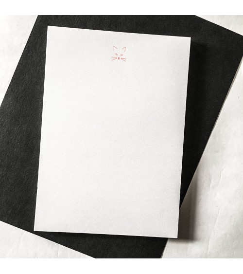 45 feuilles de papier à lettres Le Typographe avec entête Chat