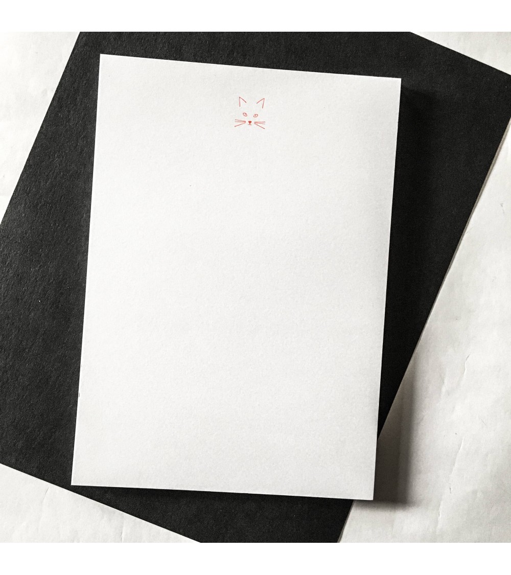 45 feuilles de papier à lettres Le Typographe avec entête Chat