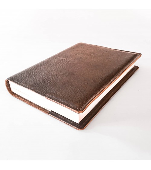 Carnet rechargeable PA cuir cognac, 288 pages blanches couleur ivoire format A6