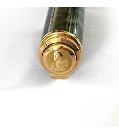 Stylo-bille Pelikan Souverän Ocean Swirl, attributs dorés