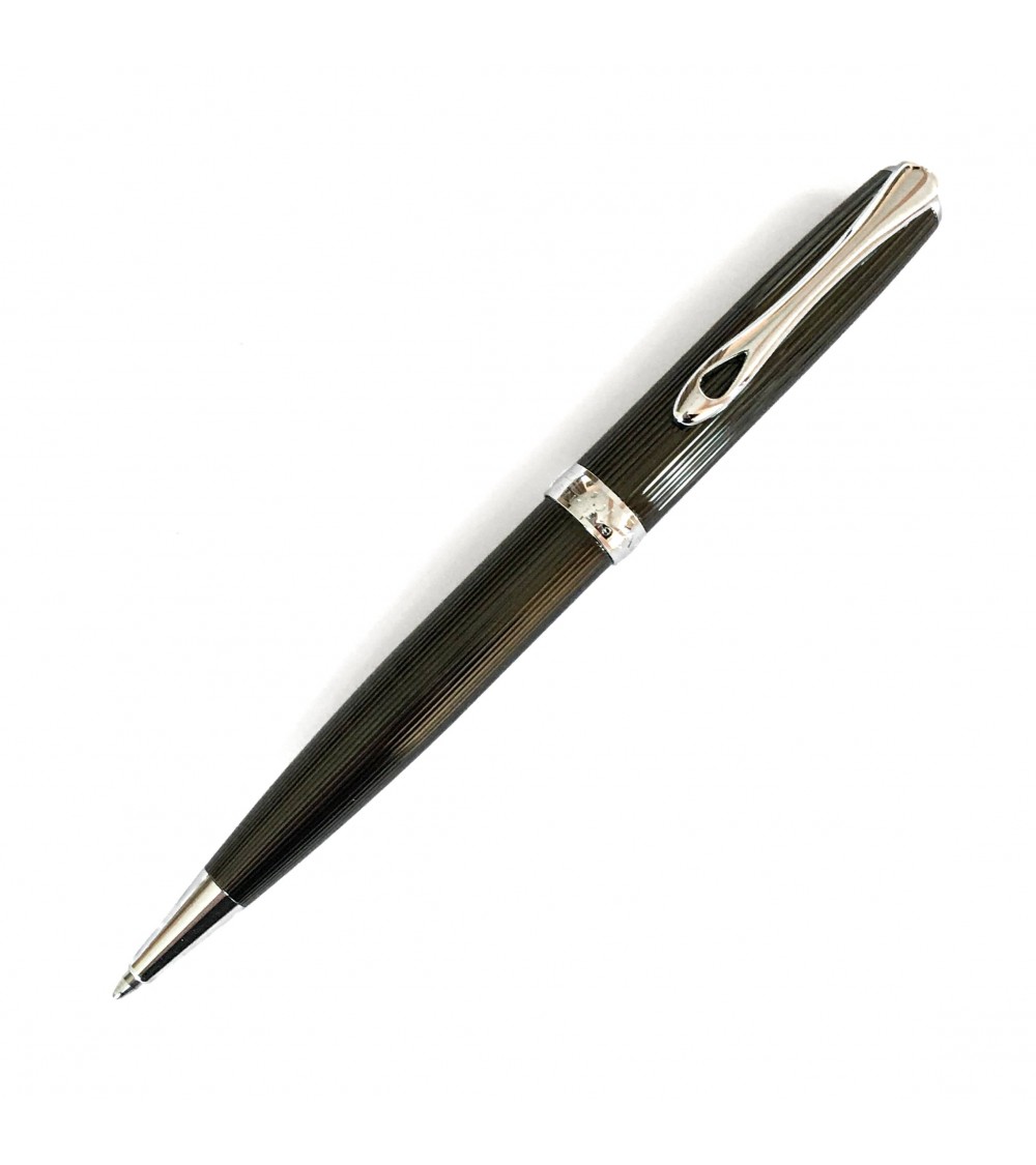 Stylo-bille Diplomat Excellence A2 Guilloché Noir-Chrome, fabriqué en Allemagne