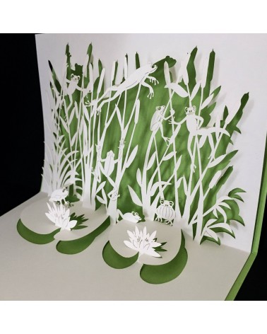 Carte pop-up Rifletto, Concert de grenouilles, fabriquée en Allemagne