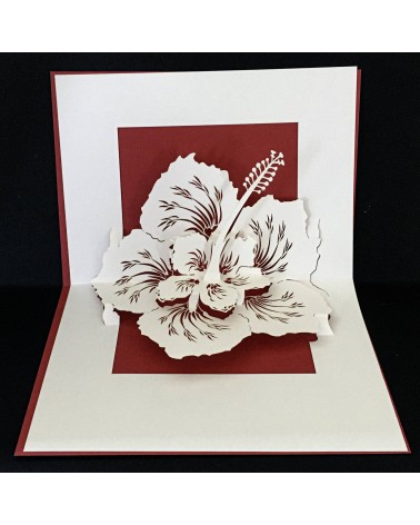 Carte pop-up Rifletto, Hibiscus, fabriquée en Allemagne