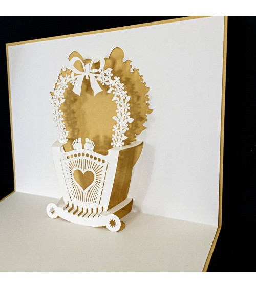 Carte pop-up Rifletto, Berceau, fabriquée en Allemagne