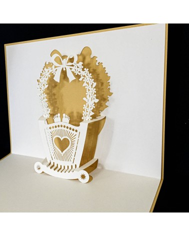 Carte pop-up Rifletto, Berceau, fabriquée en Allemagne