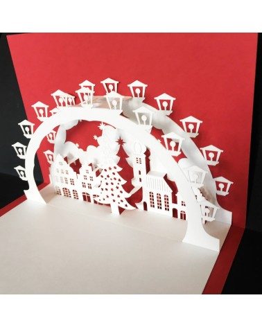 Carte pop-up Rifletto, Arc de bougies, rouge, fabriquée en Allemagne