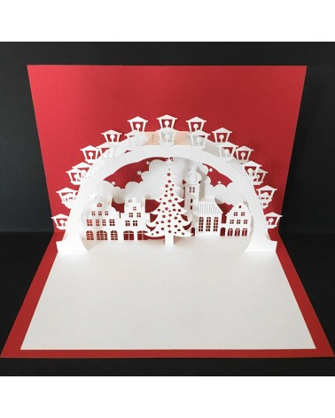 Carte pop-up Rifletto, Arc de bougies, rouge, fabriquée en Allemagne
