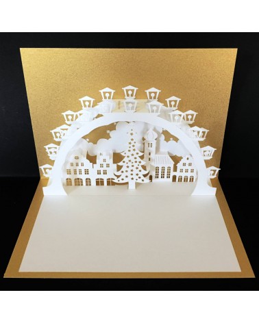 Carte pop-up Rifletto, Arc de bougies, or, fabriquée en Allemagne