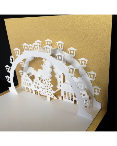 Carte pop-up Rifletto, Arc de bougies, or, fabriquée en Allemagne