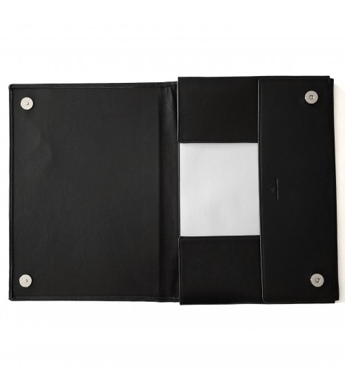 Chemise PA 3 rabats format A4, cuir noir