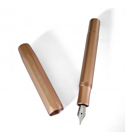 Stylo-plume Kaweco AL Sport Rosé Gold, bec acier.