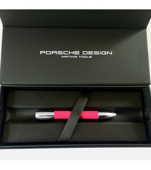 Stylo-bille Porsche design résine rose, technologie shake pen, fabriqué en Allemagne.