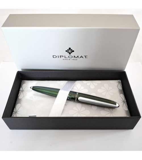 Stylo-plume Diplomat Aero Evergreen, plume acier inoxydable, fabriqué en Allemagne