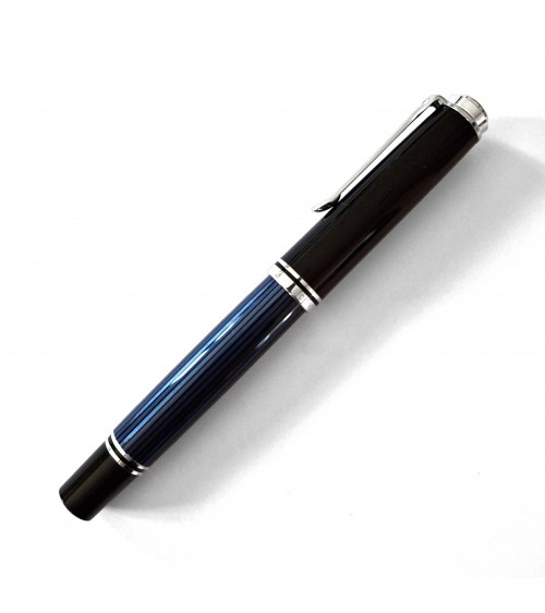 Stylo-plume à piston Pelikan Souverän 805 Black Blue, plume or 18 carats rhodié
