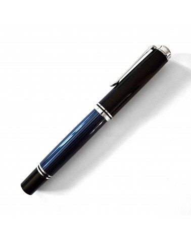 Stylo-plume à piston Pelikan Souverän 805 Black Blue, plume or 18 carats rhodié