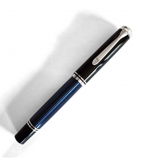 Stylo-plume à piston Pelikan Souverän 805 Black Blue, plume or 18 carats rhodié