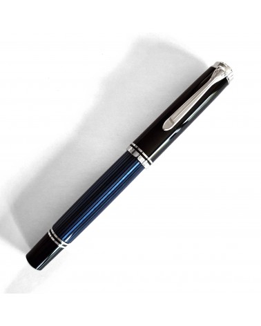 Stylo-plume à piston Pelikan Souverän 805 Black Blue, plume or 18 carats rhodié