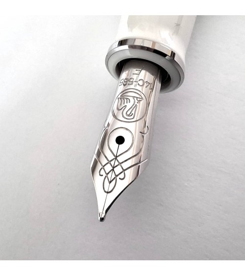 Stylo-plume à piston Pelikan Souverän 605 Green White plume or 14 carats rhodié