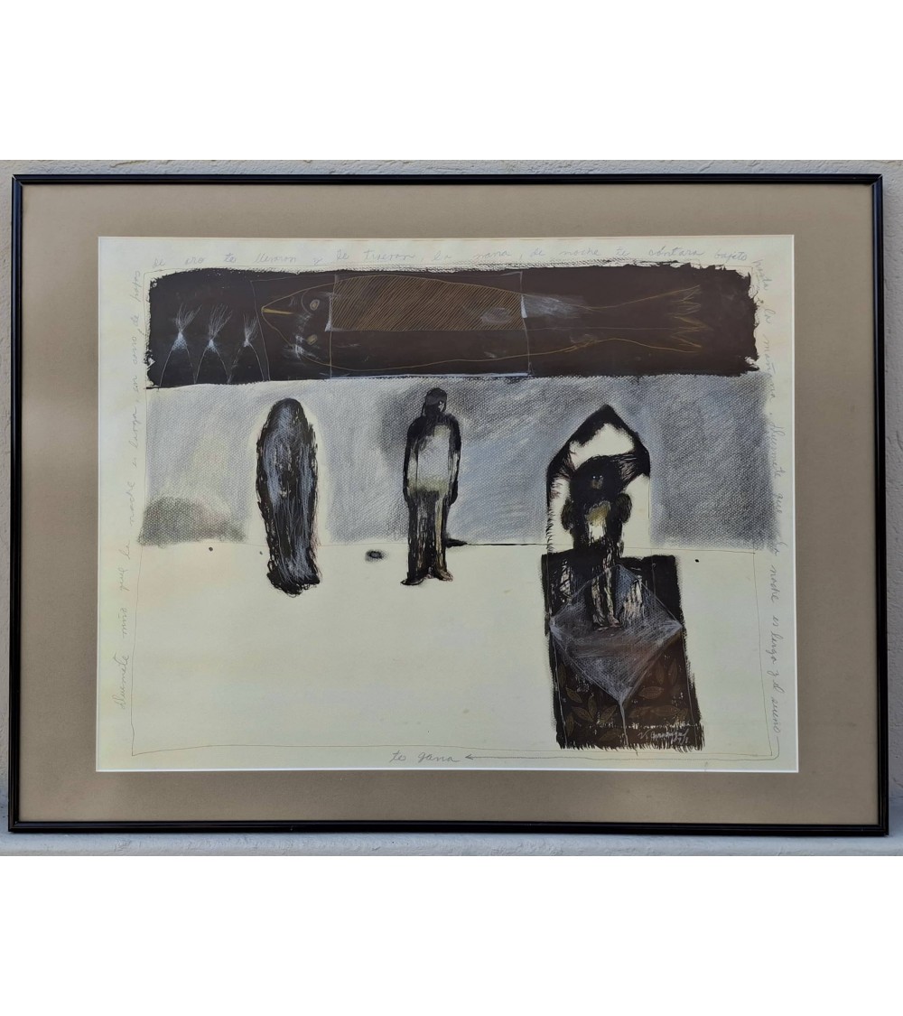 Tableau titré « La noche es larga », 1998, par le peintre cubain Vladimir Carvajal