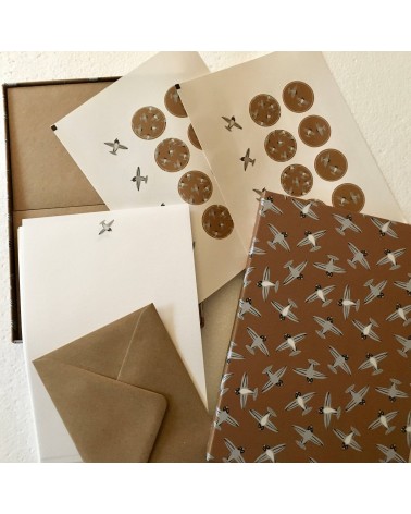 Coffret correspondance de Monsieur Papier: "Hirondeaux". L'Ecritoire design, lausanne.