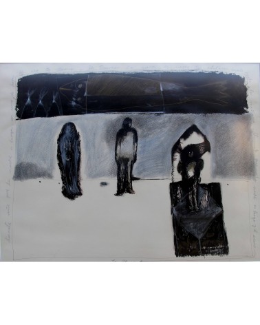 Tableau titré « La noche es larga », 1998, par le peintre cubain Vladimir Carvajal