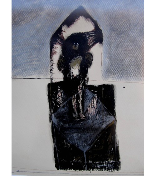 Tableau titré « La noche es larga », 1998, par le peintre cubain Vladimir Carvajal