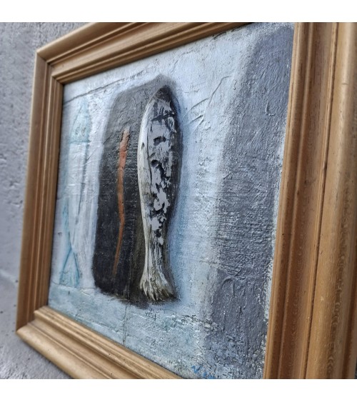 Tableau titré « Lamproie », 1999, par le peintre cubain Vladimir Carvajal