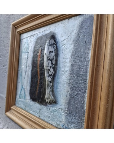 Tableau titré « Lamproie », 1999, par le peintre cubain Vladimir Carvajal