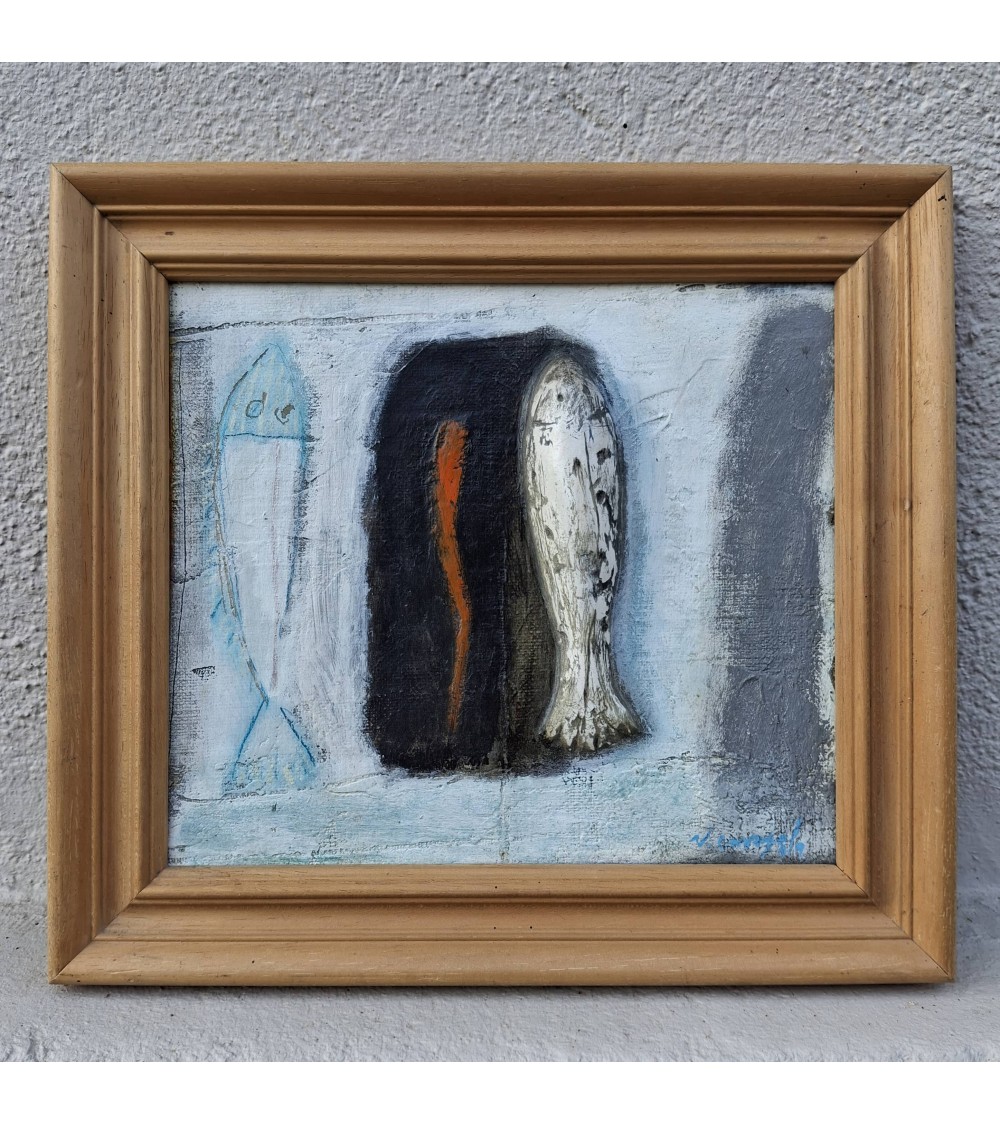 Tableau titré « Lamproie », 1999, par le peintre cubain Vladimir Carvajal