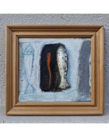 Tableau titré « Lamproie », 1999, par le peintre cubain Vladimir Carvajal