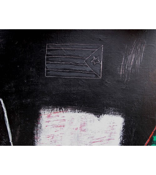 Tableau titré « Soixante-deux », 2001, par le peintre cubain Vladimir Carvajal, détail