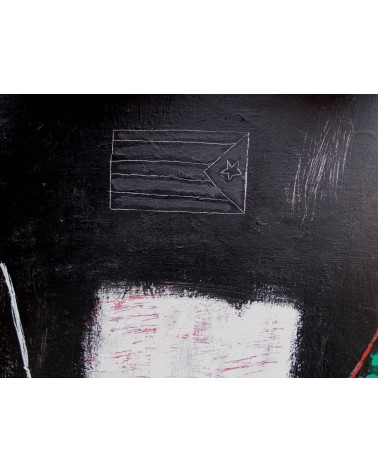 Tableau titré « Soixante-deux », 2001, par le peintre cubain Vladimir Carvajal, détail