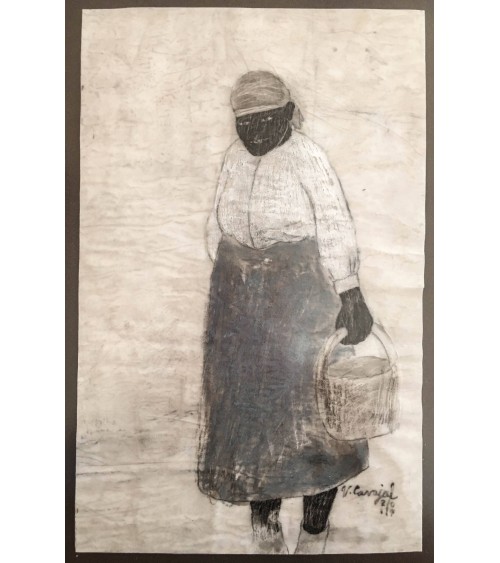 Tableau titré « Daguerréotype Noir no III », 2017, par le peintre cubain Vladimir Carvajal