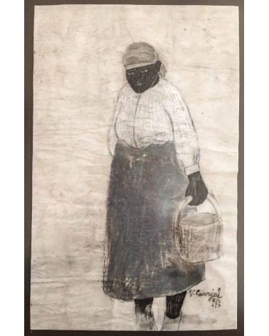 Tableau titré « Daguerréotype Noir no III », 2017, par le peintre cubain Vladimir Carvajal