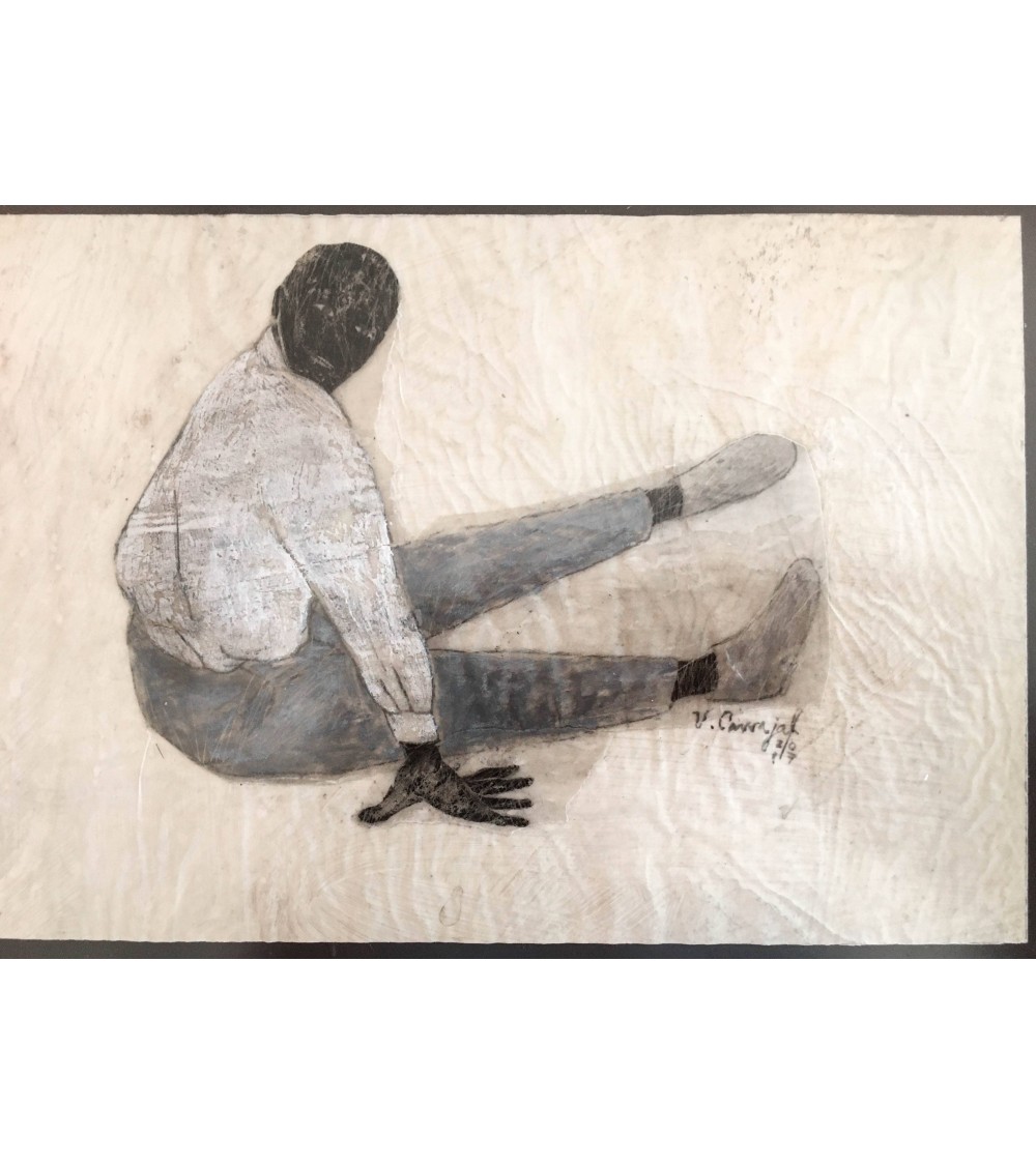 Tableau titré « Daguerréotype Noir no IV », 2017, par le peintre cubain Vladimir Carvajal