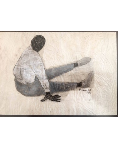 Tableau titré « Daguerréotype Noir no IV », 2017, par le peintre cubain Vladimir Carvajal