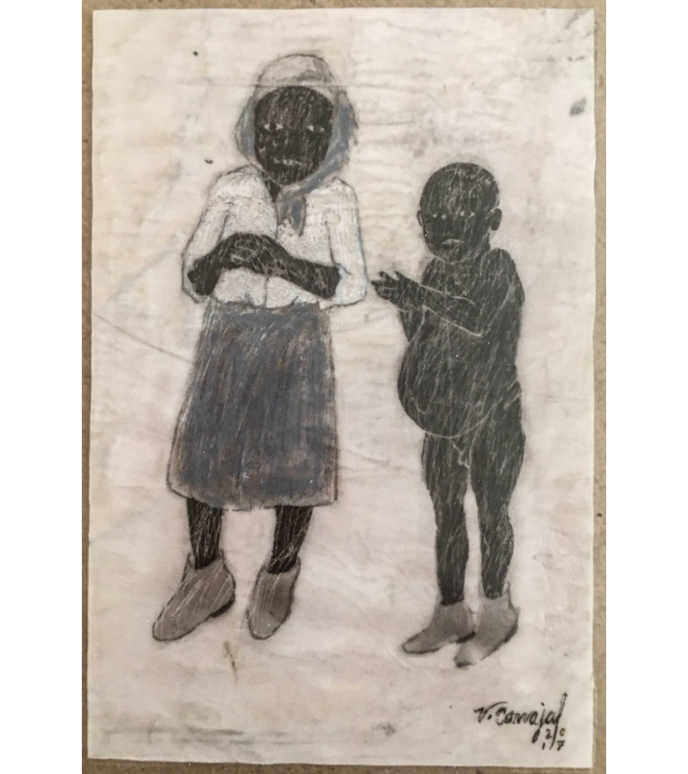 Tableau titré « Daguerréotype Noir no VI », 2017, par le peintre cubain Vladimir Carvajal