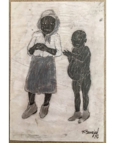 Tableau titré « Daguerréotype Noir no VI », 2017, par le peintre cubain Vladimir Carvajal