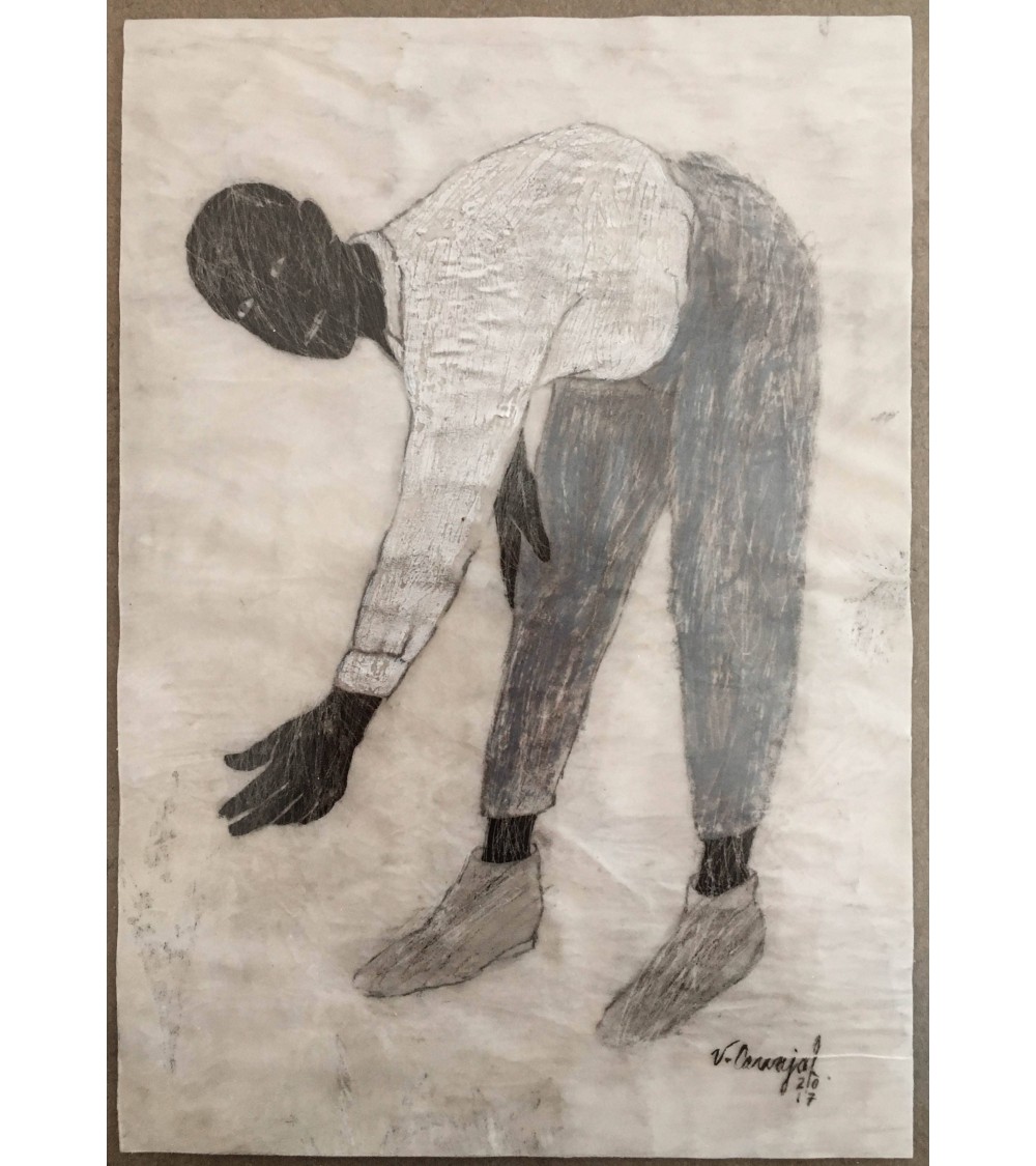 Tableau titré « Daguerréotype Noir no VII », 2017, par le peintre cubain Vladimir Carvajal