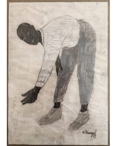 Tableau titré « Daguerréotype Noir no VII », 2017, par le peintre cubain Vladimir Carvajal